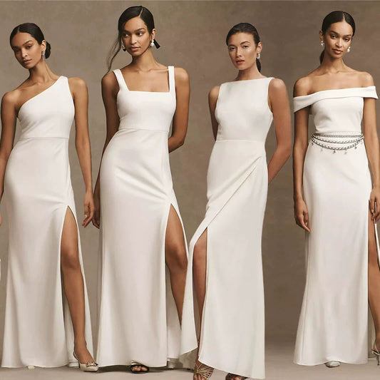 White Demi-Season Bridesmaid Dress
