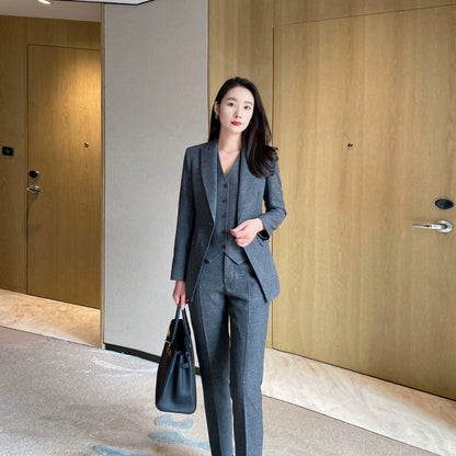 Winter Warm Classic 3-Piece Slim Fit Suit Set for Women