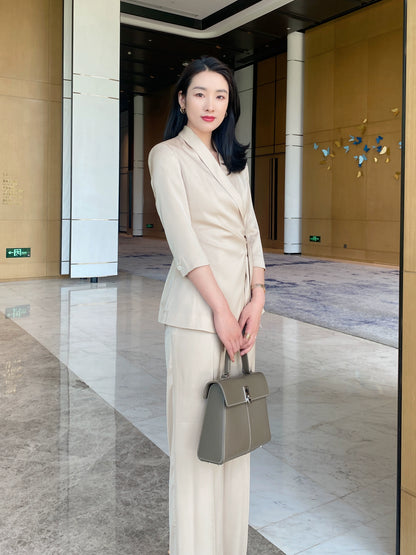 Champagne Color Women's Summer Elite Suit Jacket & Trousers