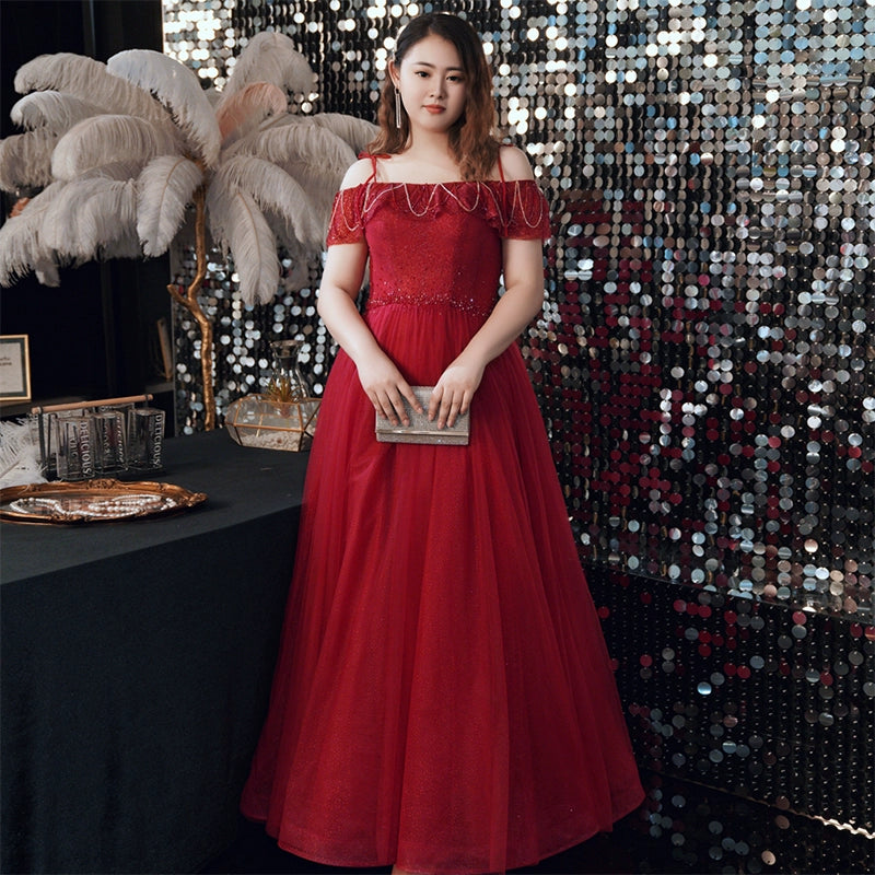Burgundy Long Evening Dress