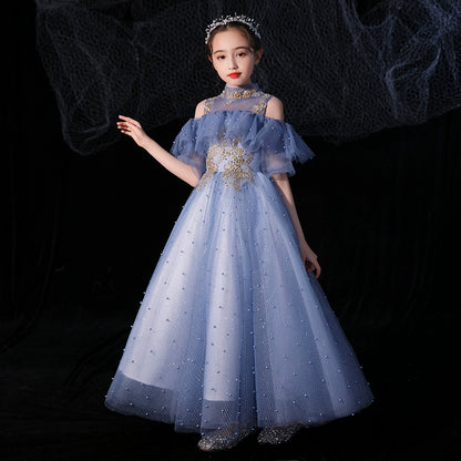 Kids' Elite Evening Dress: Princess Wedding & Piano Performance Costume