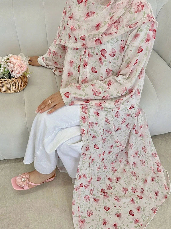 Elegant European Style Fashionable Cardigan Long Skirt Dress