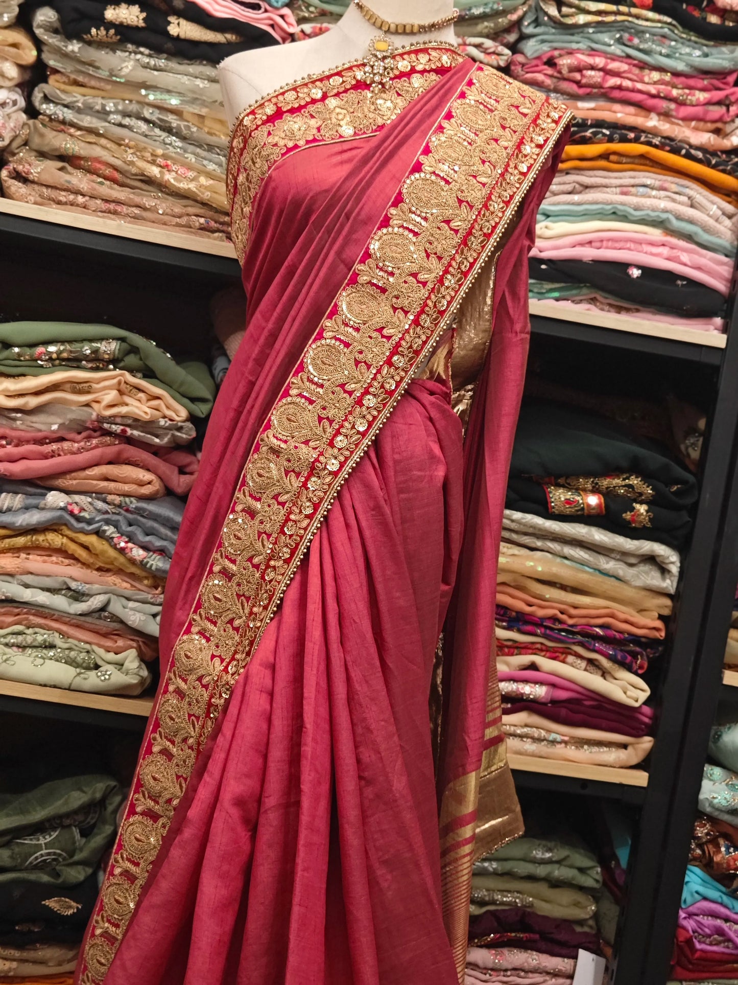Silver Embroidered Sari