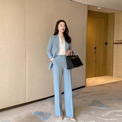 Lake Blue Women's Spring Suit Jacket Two-Piece Set