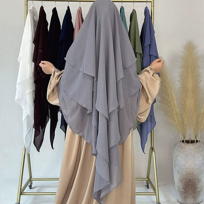 Three-Layer Chiffon Scarf for Women – Lightweight Elegant Design