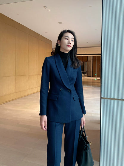 Women's Demi-Season Flared Trousers – Classic Office Suit Style