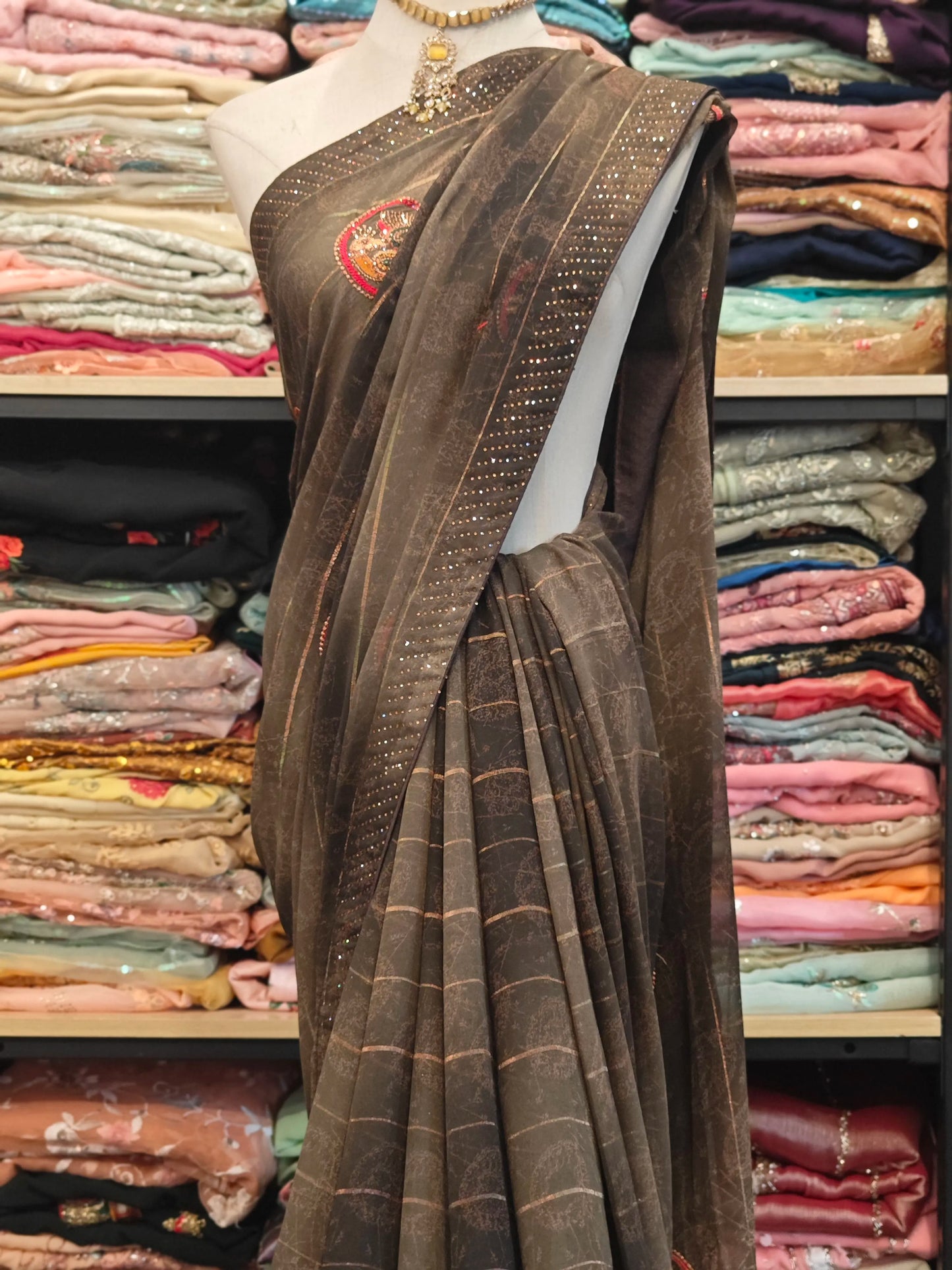 Beaded Embroidered Saree