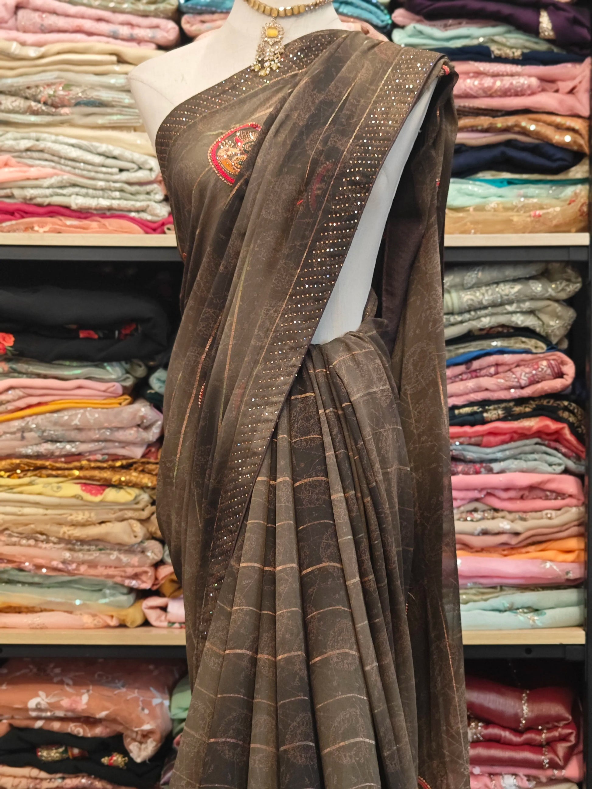 Beaded Embroidered Saree