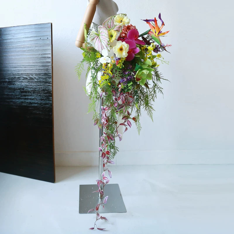 Pink Waterfall Wedding Bouquet Prop Large Artificial Flower