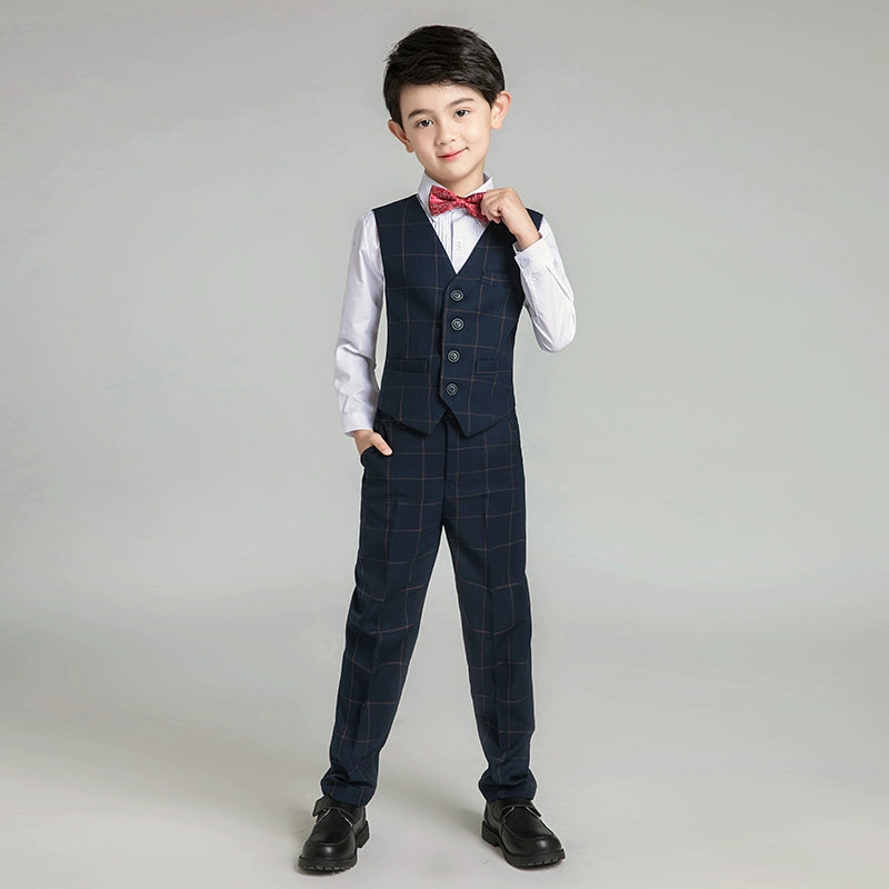 Elegant Boys' Vest Suit Set for Piano, Parties, Weddings