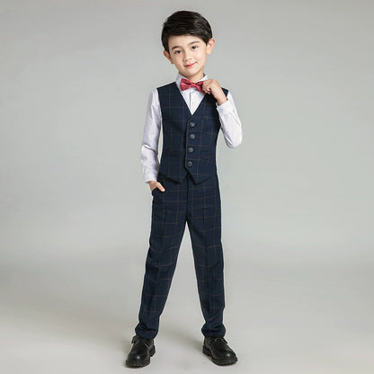 Elegant Boys' Vest Suit Set for Piano, Parties, Weddings