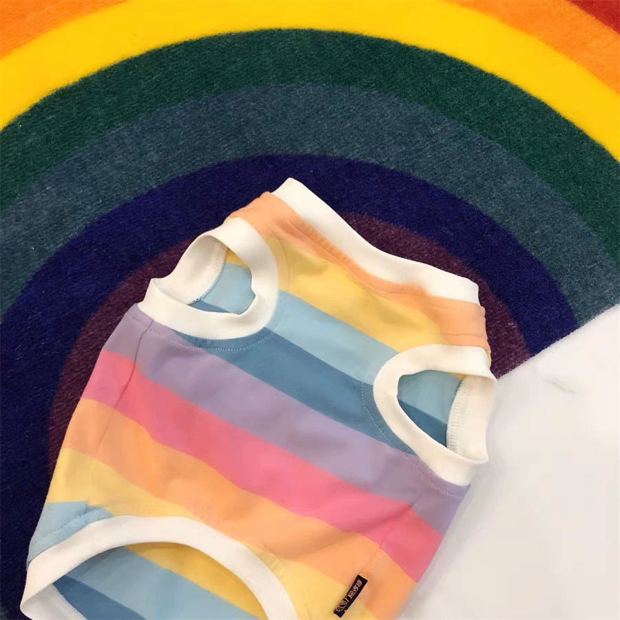 Rainbow Sunflower Summer Vest for Small Dogs French Bulldog