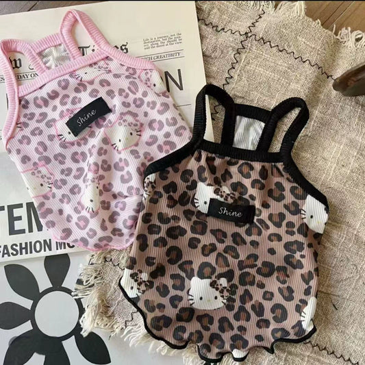Pet Summer Silk Cool Cloth with Leopard Print Lifting Effect