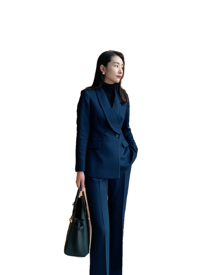 Women's Demi-Season Flared Trousers – Classic Office Suit Style