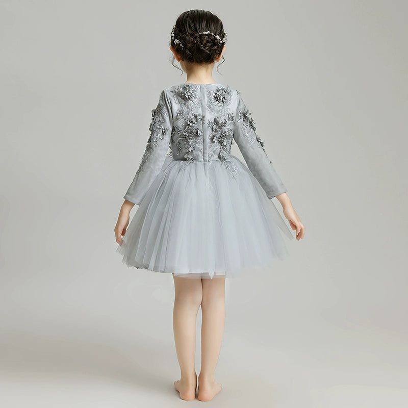Elegant Flower Girl Dress: Fleece Lined Winter Princess Wedding Costume