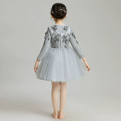 Elegant Flower Girl Dress: Fleece Lined Winter Princess Wedding Costume