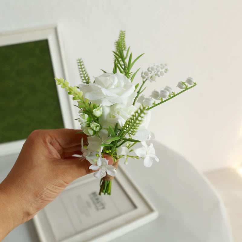 Groom Boutonniere Pin Wedding Lapel Flower Photo Prop