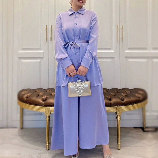 Fresh Arabic Skirt Set with Cotton Fabric Multiple Sizes