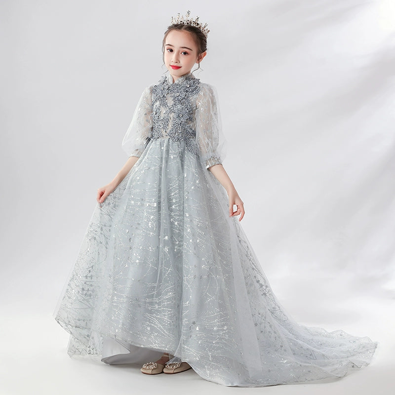 Elite Children's Princess Evening Dress Piano Performance Wedding Costume