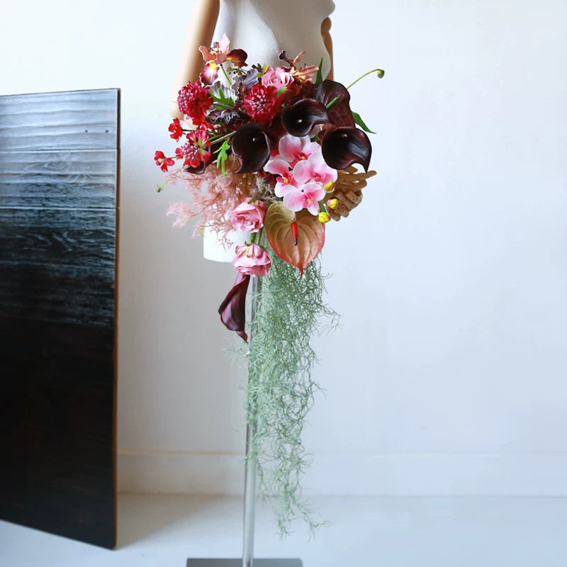 Pink Waterfall Wedding Bouquet Prop Large Artificial Flower