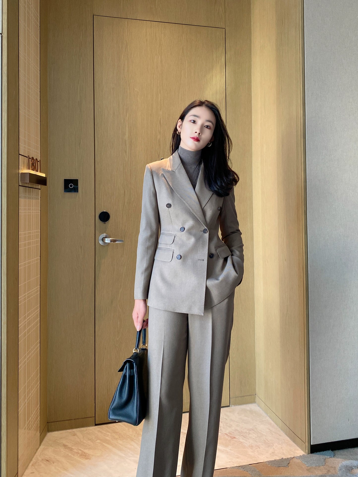 Winter Elite Classic Suit Jacket Set – Gray Camel High‑Quality Custom‑Made