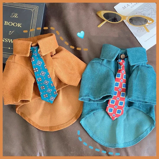 Hong Kong Style Autumn Teddy Pet Shirt for Medium Dogs