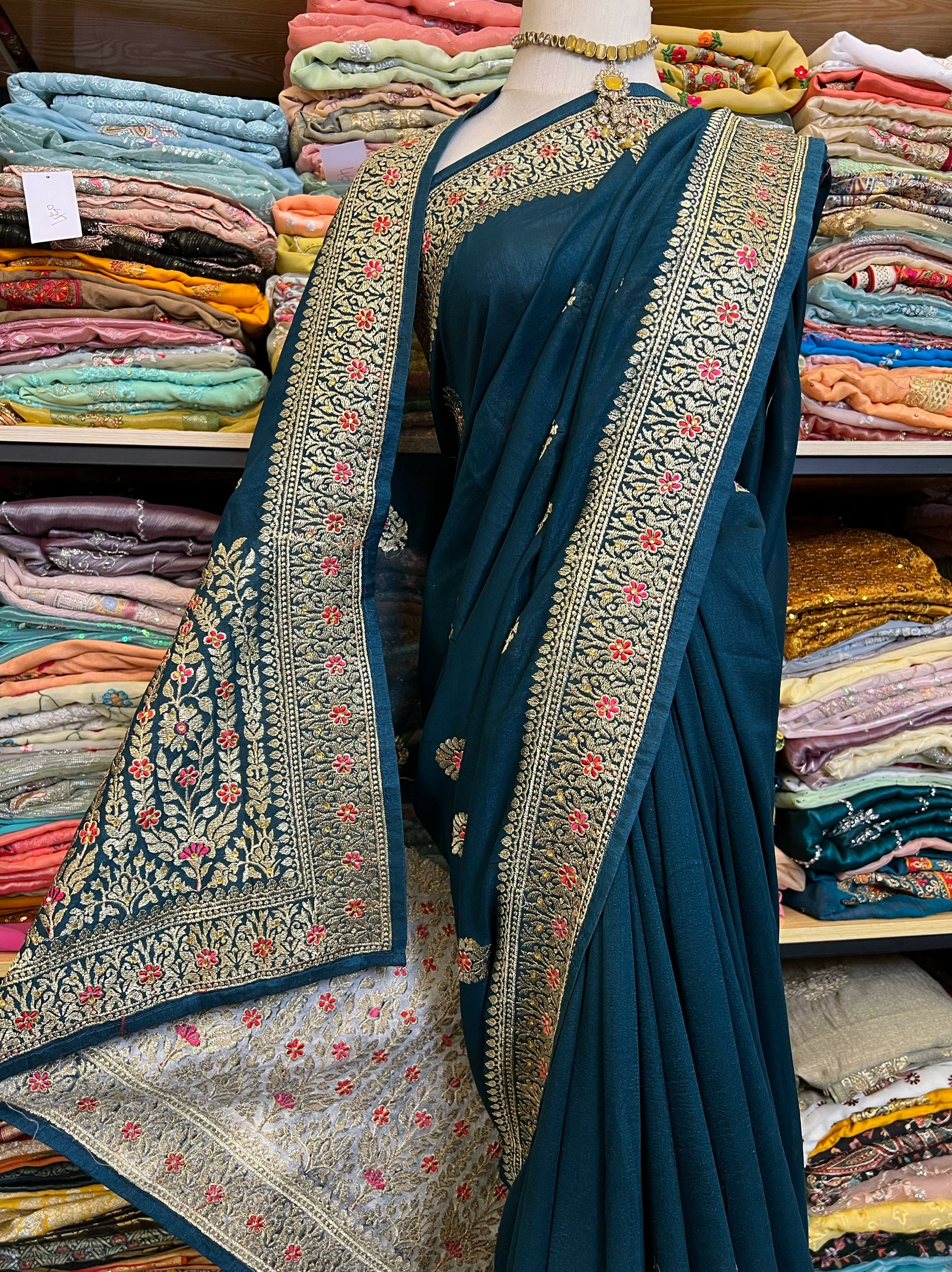 Beaded Silk Sari