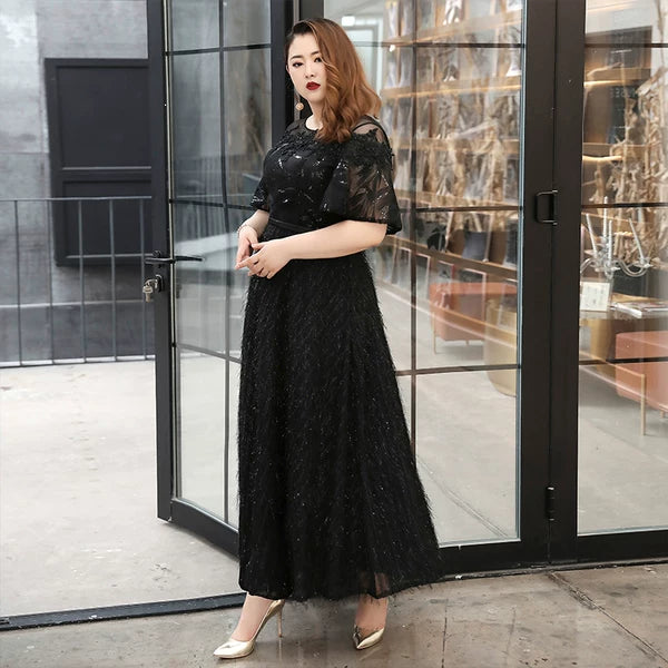 Elegant Black Long Evening Dress