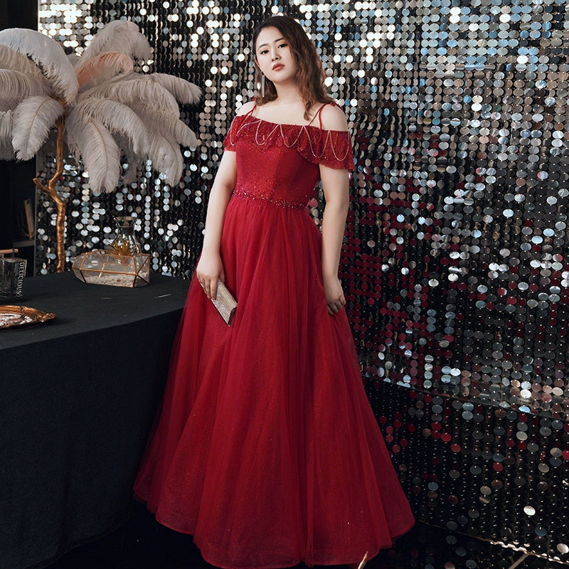 Burgundy Long Evening Dress