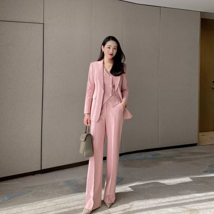 Spring Fuchsia Classic 3-Piece Suit Set – Jacket, Vest & Trousers