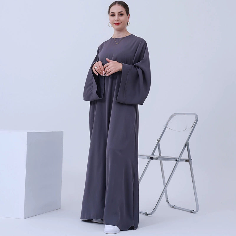 Elegant Middle Eastern Arab Women's Round Neck Ethnic Dress