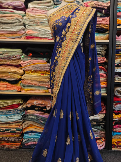 Indian Saree Beaded Embroidered