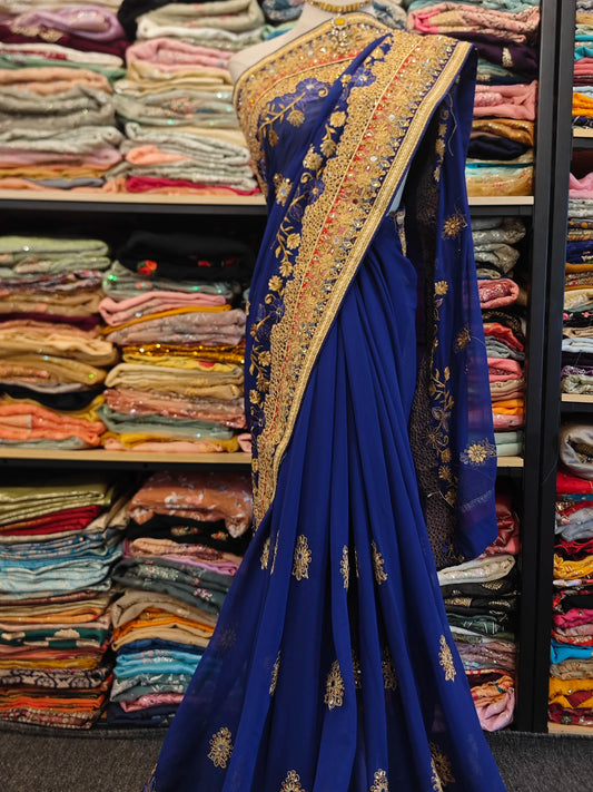 Indian Saree Beaded Embroidered