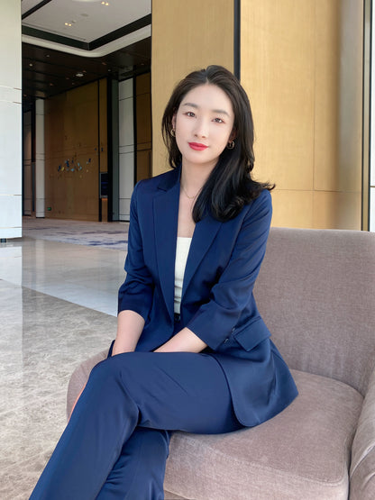 Elegant Summer Slim-Fit Professional Suit Jacket for Women
