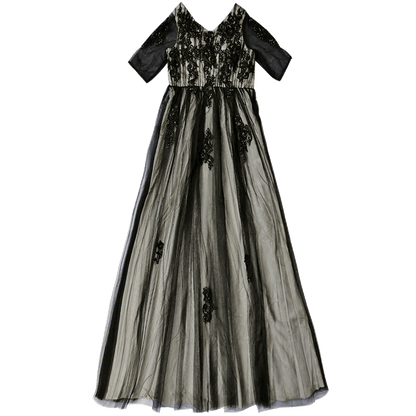 Black Elegant A-Line Wedding Dress