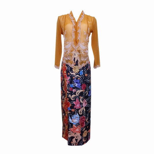 Embroidered Top and Hip Accent Skirt