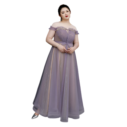 Purple Fitted Evening Dress