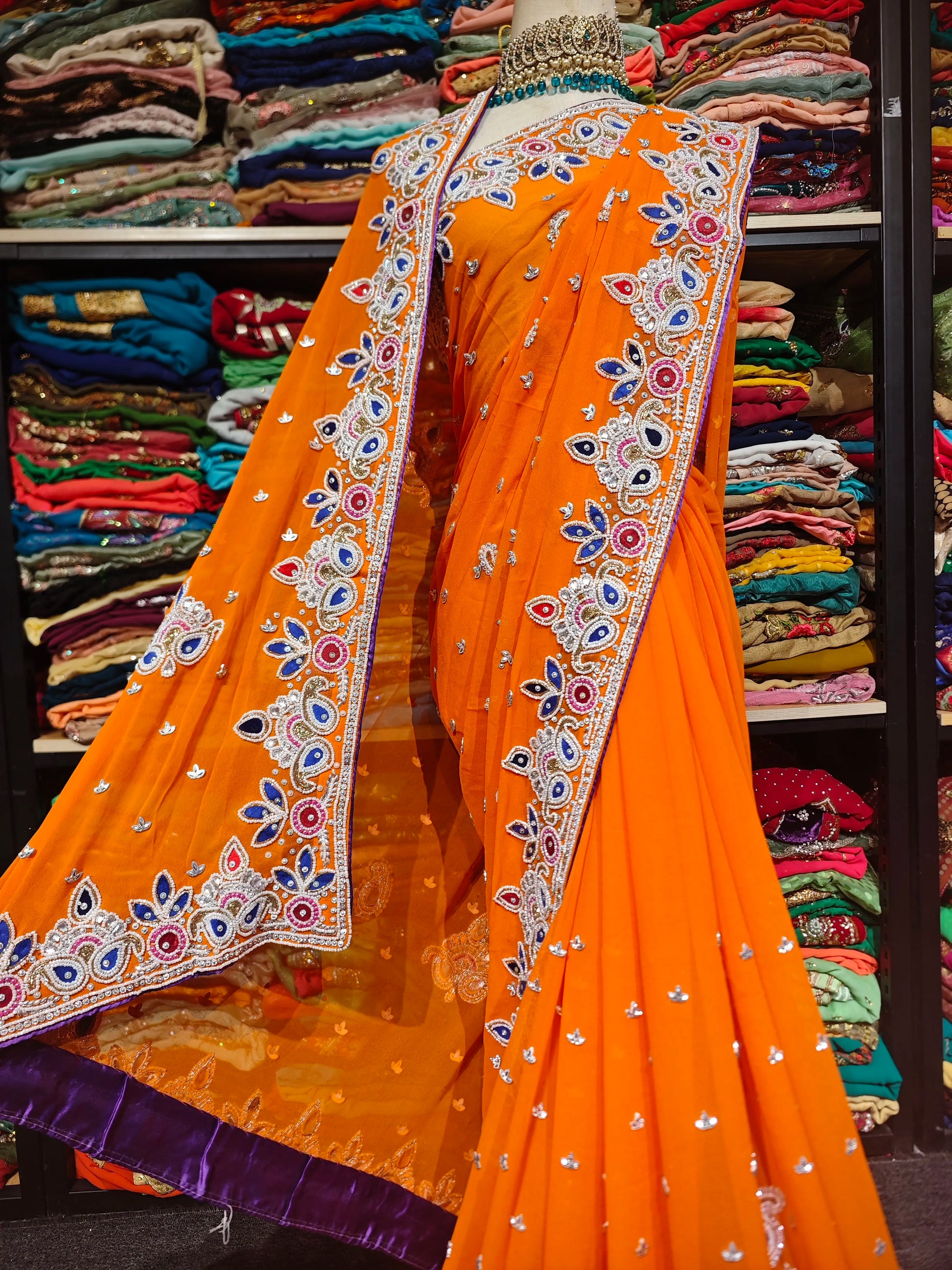 Beaded Indian Saree