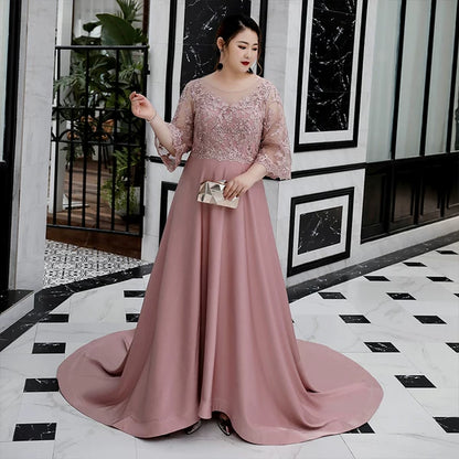 Elegant Fuchsia Evening Gown