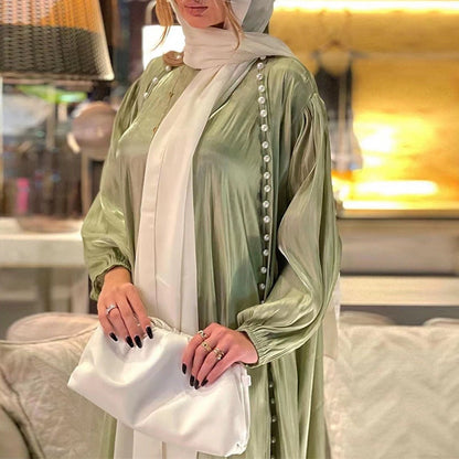 Elegant Arabic Evening Dress Set with Puff Sleeves