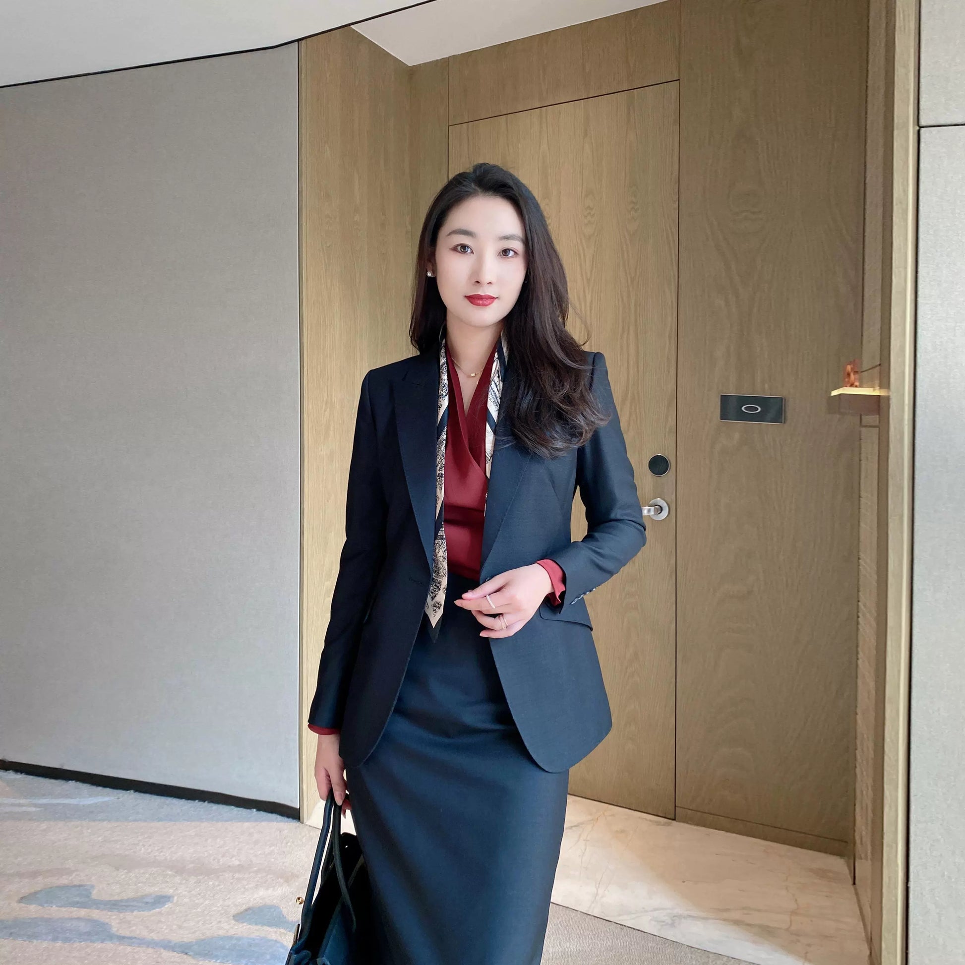 Spring Black Classic Women's Business Suit Set Premium Tailored Two‑Piece