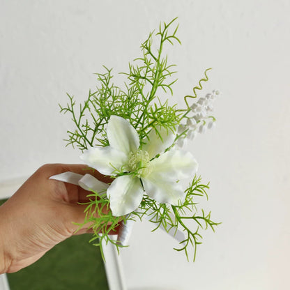 Groom Boutonniere Pin Wedding Lapel Flower Photo Prop