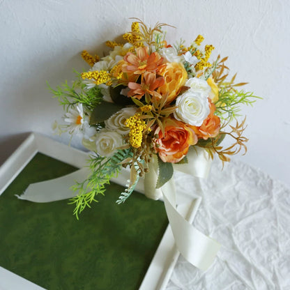 Artificial Wedding Bouquet Forest Style Transparent White Rose