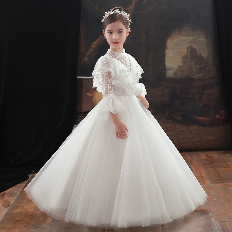 Elegant Girls' Princess Formal Gown: Exquisite Wedding Party Dress for Kids