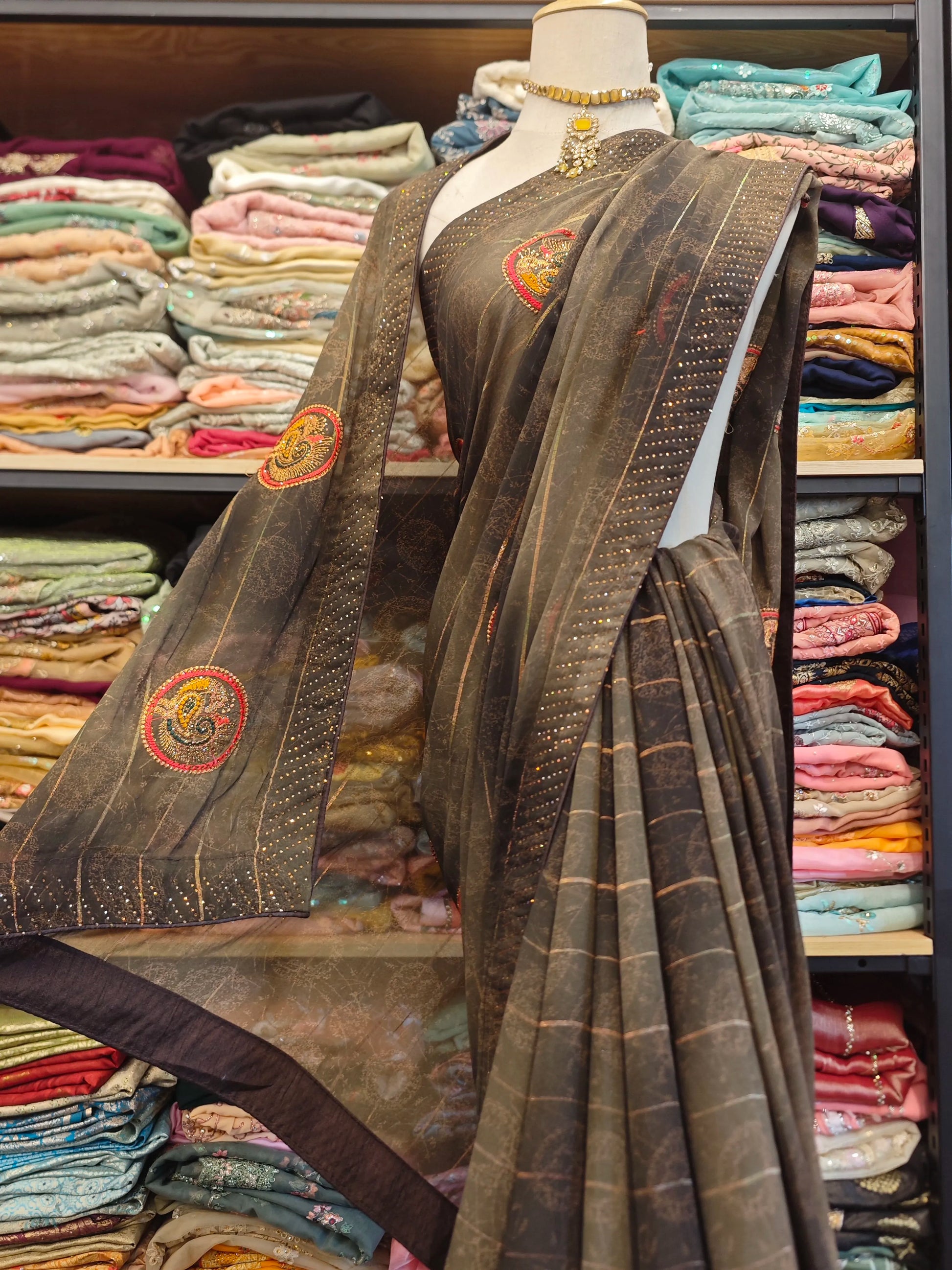 Beaded Embroidered Saree