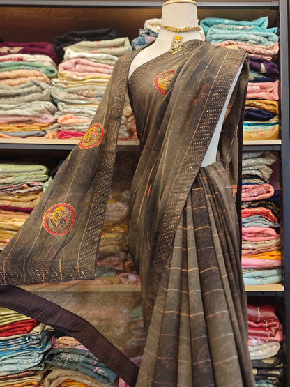 Beaded Embroidered Saree