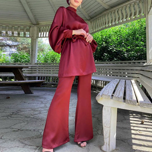 Elegant Arabic Dress Set with Belt Premium Fabric Malaysia Style