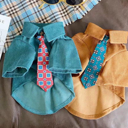 Hong Kong Style Autumn Teddy Pet Shirt for Medium Dogs