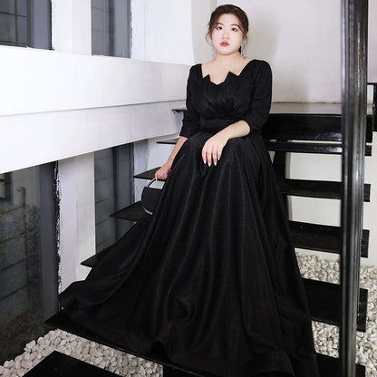 Black Evening Dress, High Quality, A-line