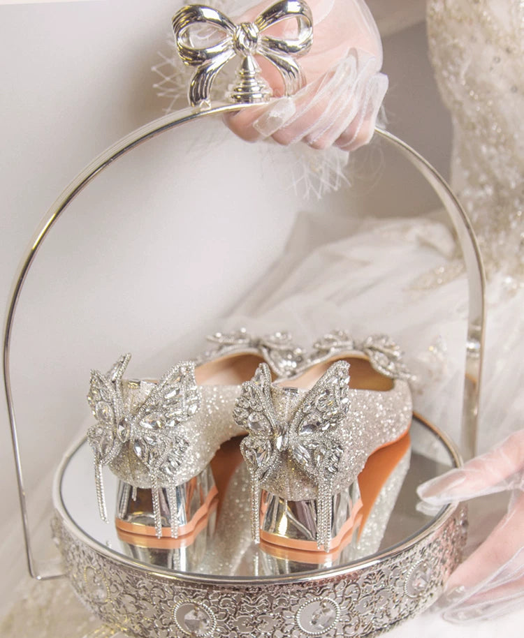 Wedding High Heel Shoes Light Champagne Pregnant Friendly